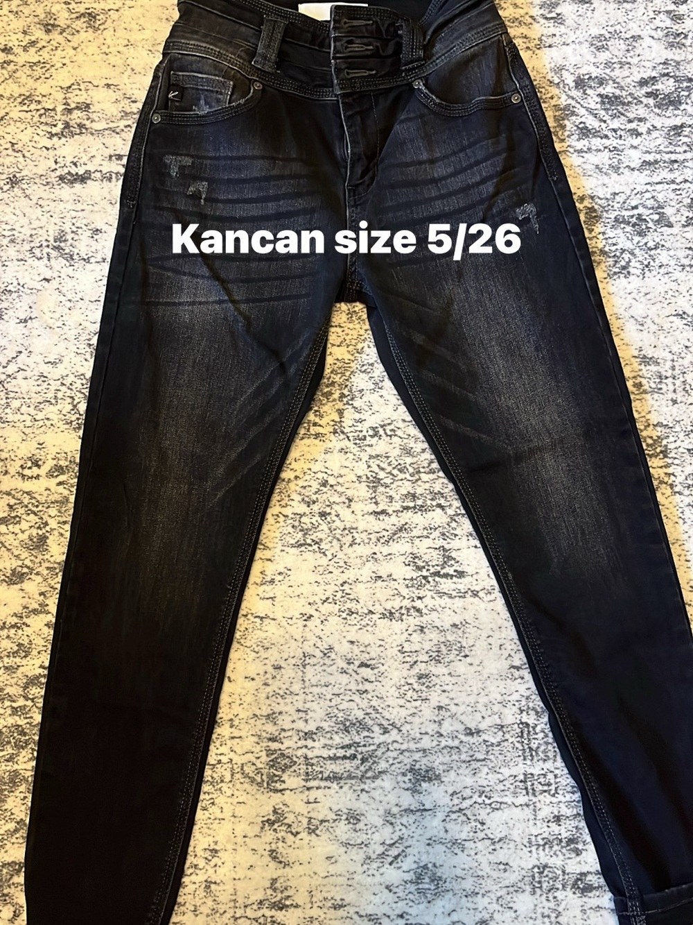 Kancan Women’s Slim Black Washed Jeans - Size 5/26